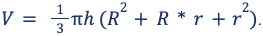 усеченный конус объем площадь поверхности