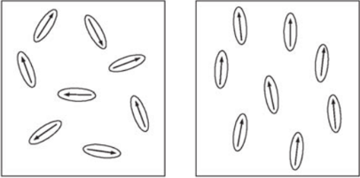 В ряде металлов атомы структурированы, объединены в группы – домены – миниатюрные магнитики. В состоянии покоя кусок стали не обладает магнитными свойствами, а приложенное к нему поле, эти домены упорядочивает; они ориентируются в одну сторону, силовые линии складываются.