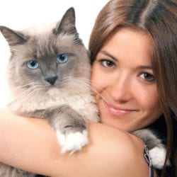 Кошка с девушкой