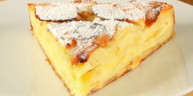 Пирог с яблоками и нежным кремом: рецепт из заварного теста