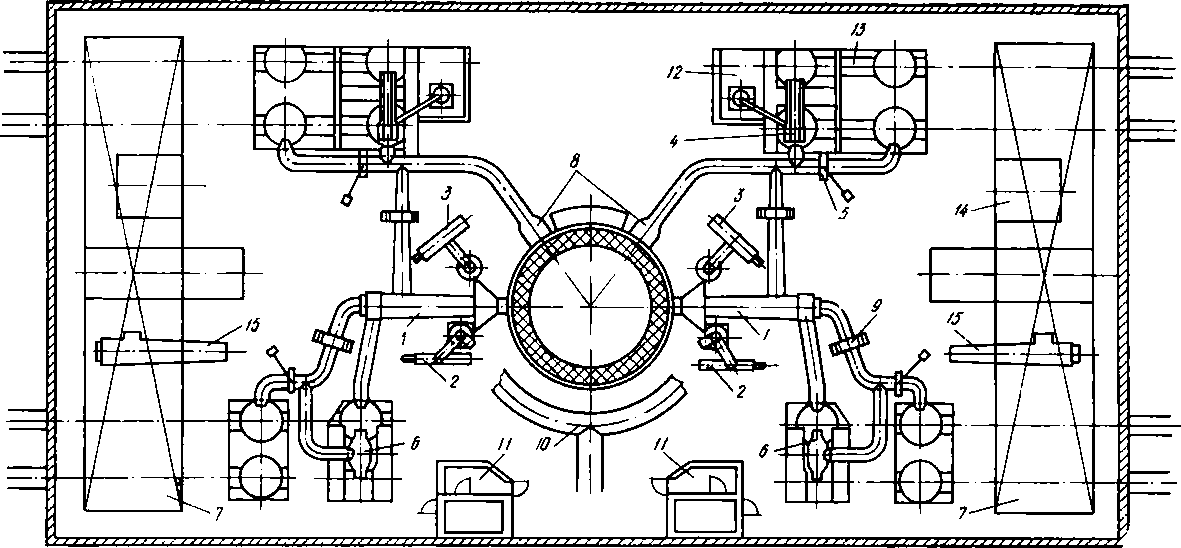  Схема расположения оборудования на литейном дворе