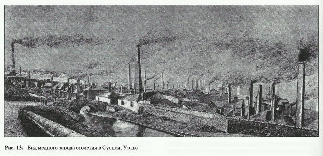 Вид медного завода столетия в Суонси, Уэльс