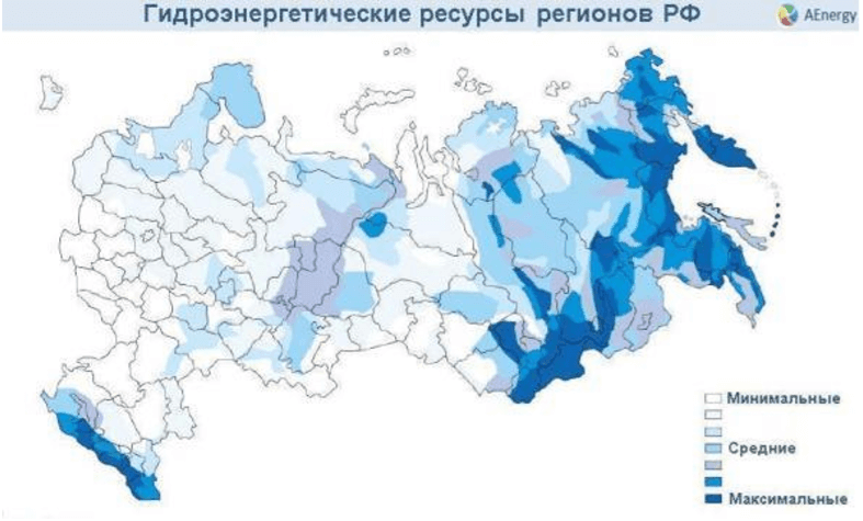 Гидроэнергетические ресурсы регионов Российской Федерации