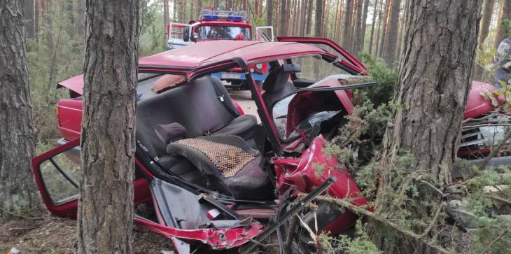 Столбцовский район: легковушка, в которой ехало несколько человек, слетела в кювет и врезалась в дерево