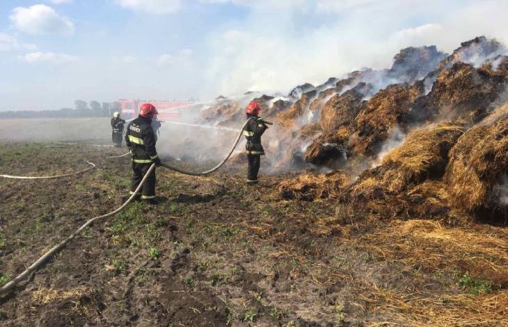 В Пинском районе горела 24-тонная соломенная скирда