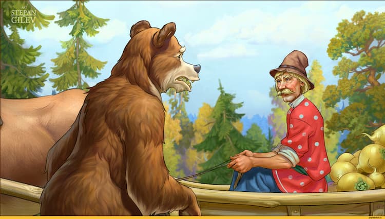 Мужик и медведь в списке сказок